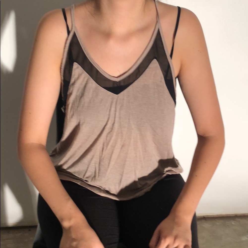 Tan tank with black detail